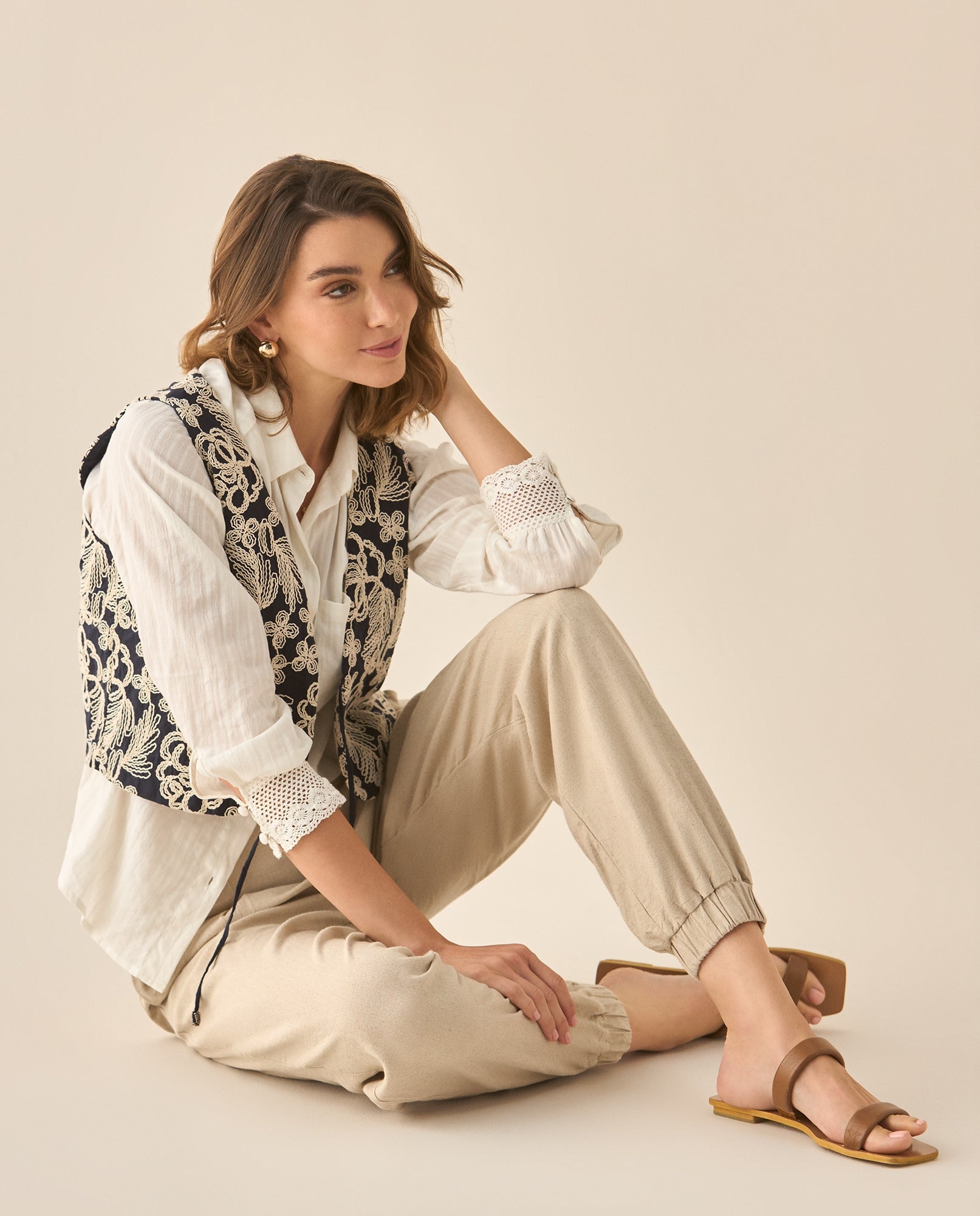 Pantalón clásico bota recta para mujer - Café 34_633G007_CAF171319_0