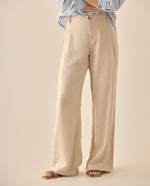 Pantalón bota recta amplia para mujer - Amarillo