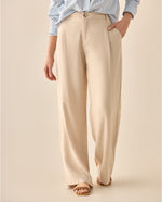 Pantalón bota recta amplia para mujer - Amarillo