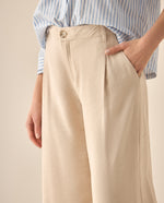Pantalón bota recta amplia para mujer - Amarillo