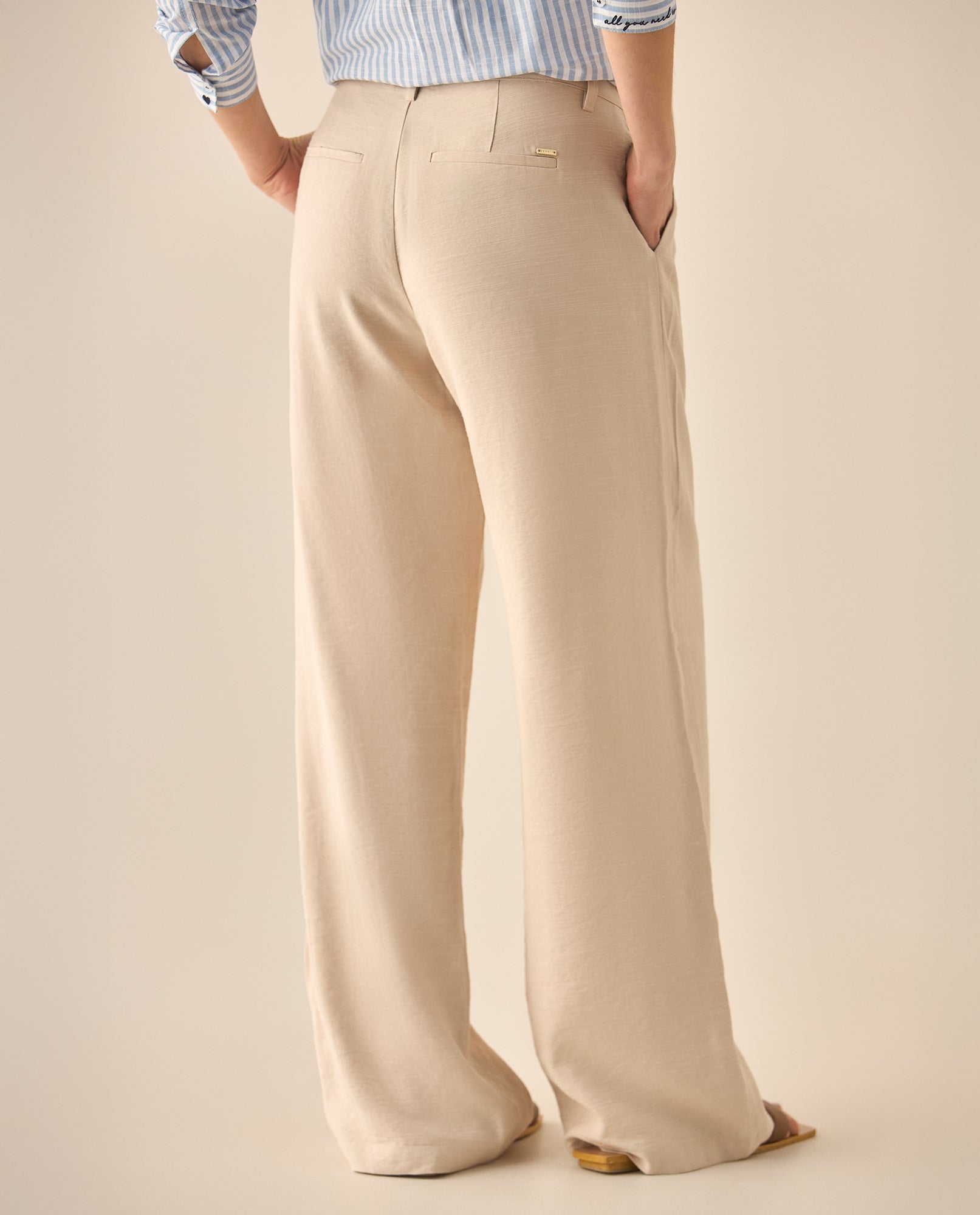 Pantalón bota recta amplia para mujer - Amarillo 34_633G008_AMA120910_6