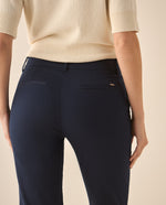 Pantalón clásico con bolsillos en diagonal para mujer  - Azul