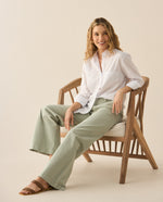 Pantalón bota recta clásico para mujer - Verde