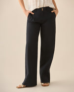 Pantalón clásico recto para mujer  - Azul