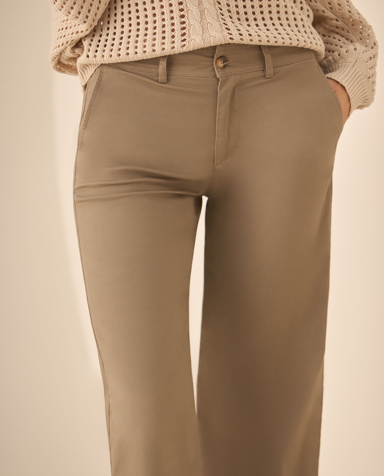 Pantalón clásico recto para mujer  - Beige 34_633G013_BEI160806_4
