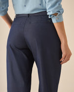 Pantalón de bota recta y tiro súper alto para mujer - Azul