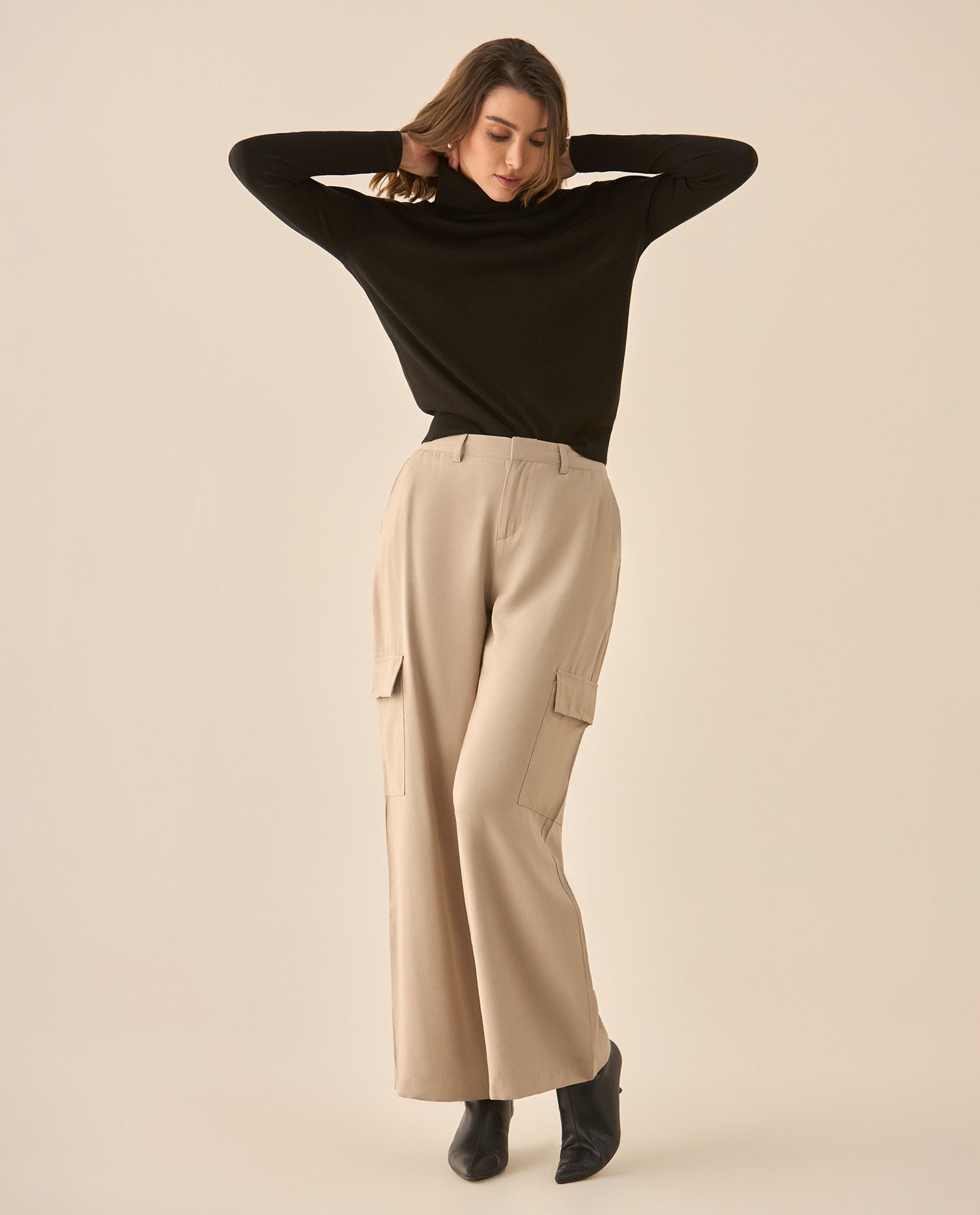 Pantalón clásico bota recta para mujer - Gris