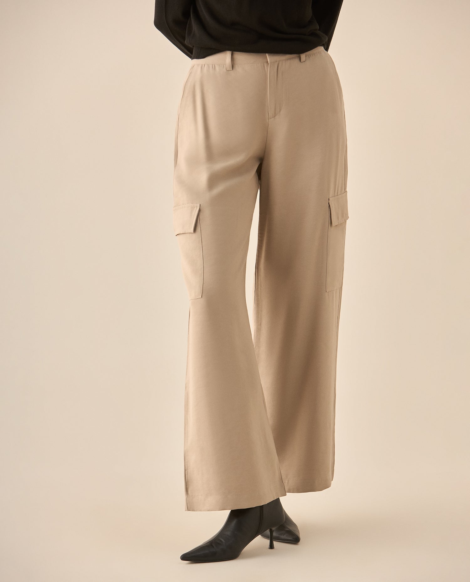 Pantalón clásico bota recta para mujer - Gris