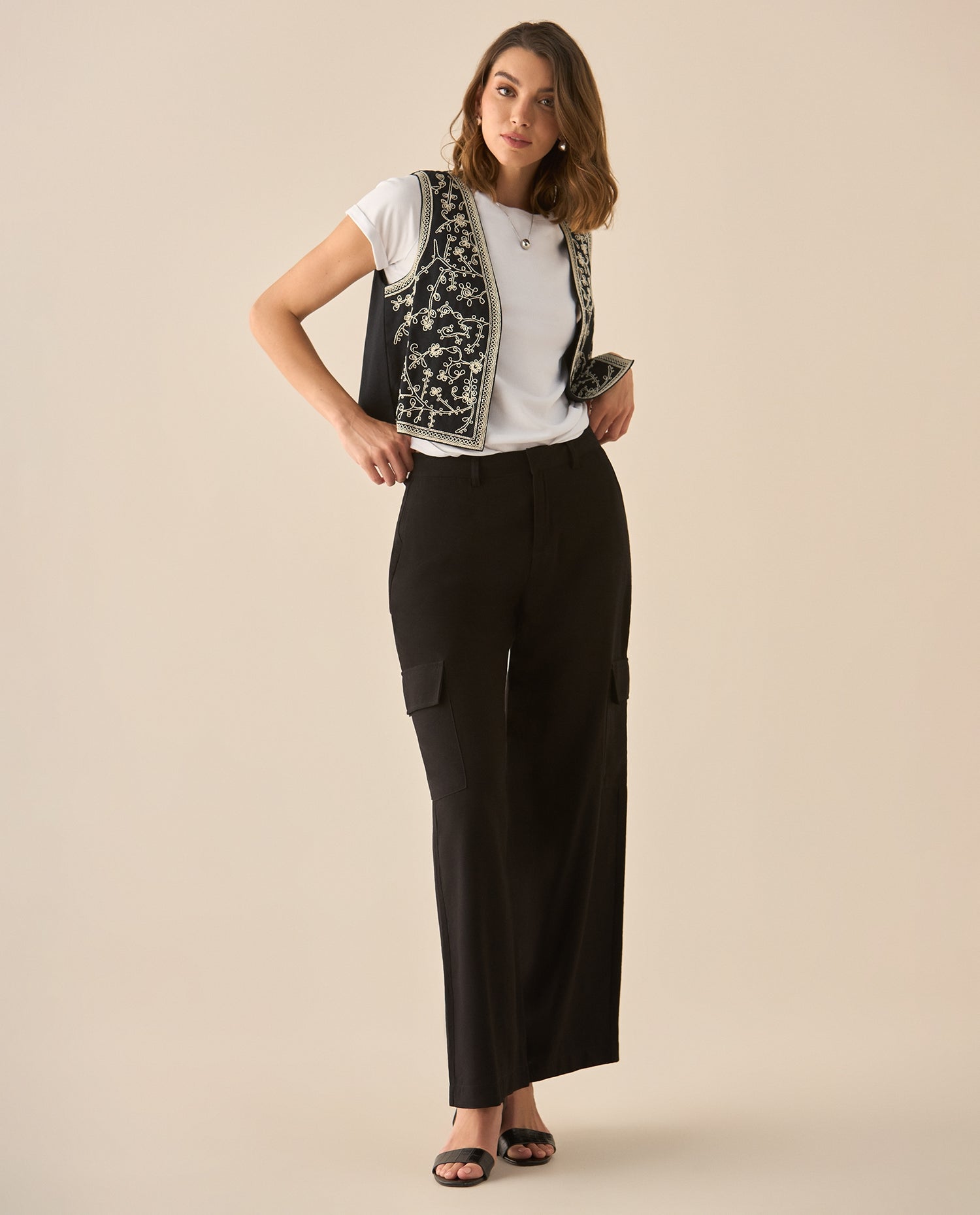 Pantalón clásico bota recta para mujer - Negro