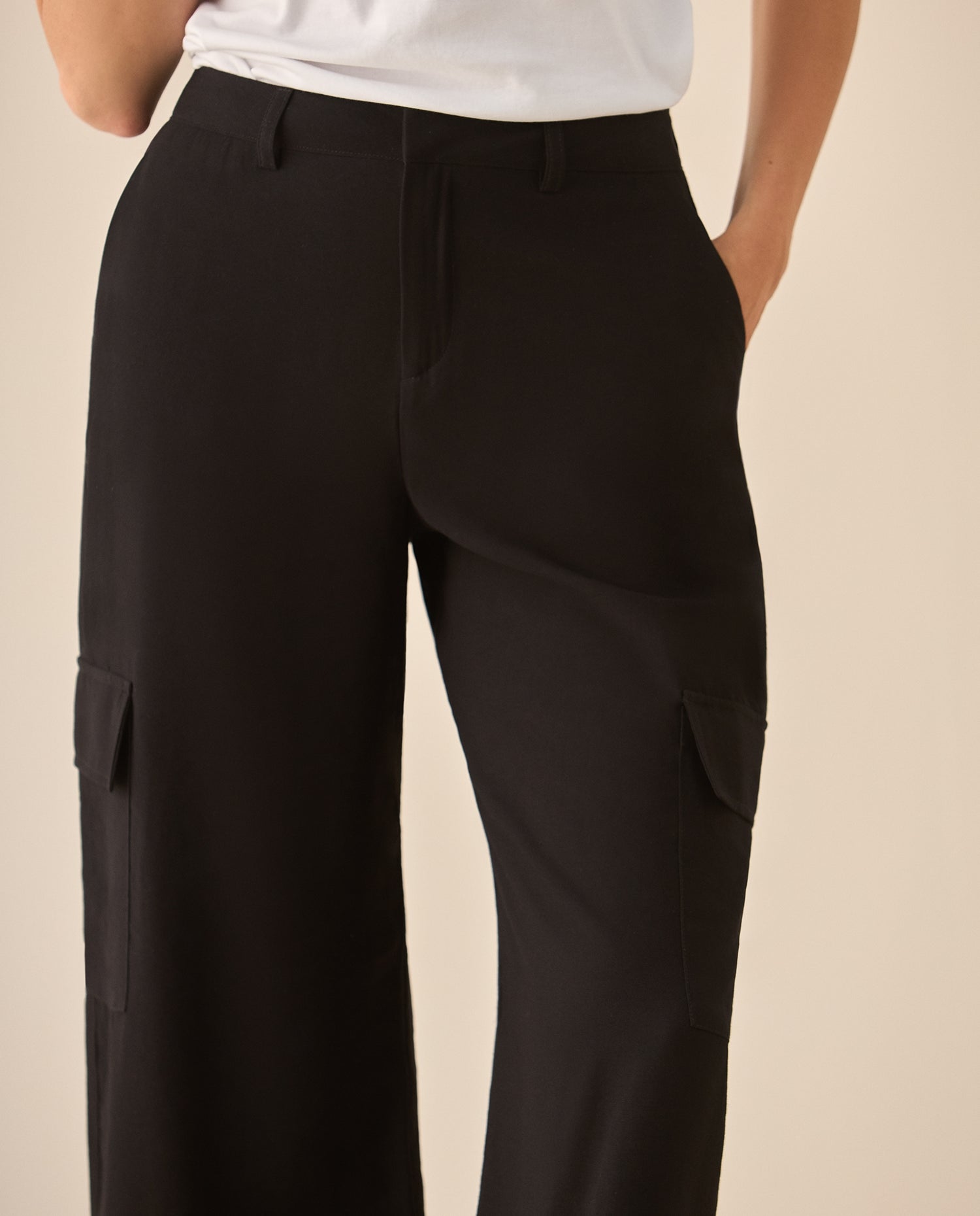 Pantalón clásico bota recta para mujer - Negro