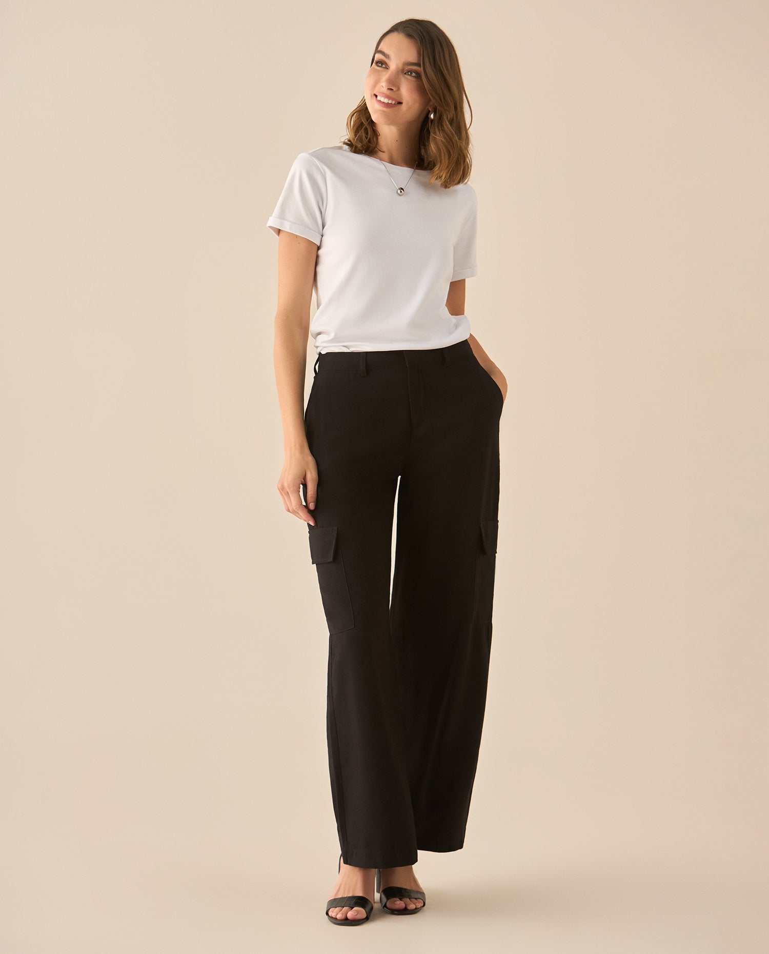 Pantalón clásico bota recta para mujer - Negro