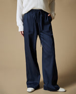 Pantalones Wide Rectos Esprit - Azul