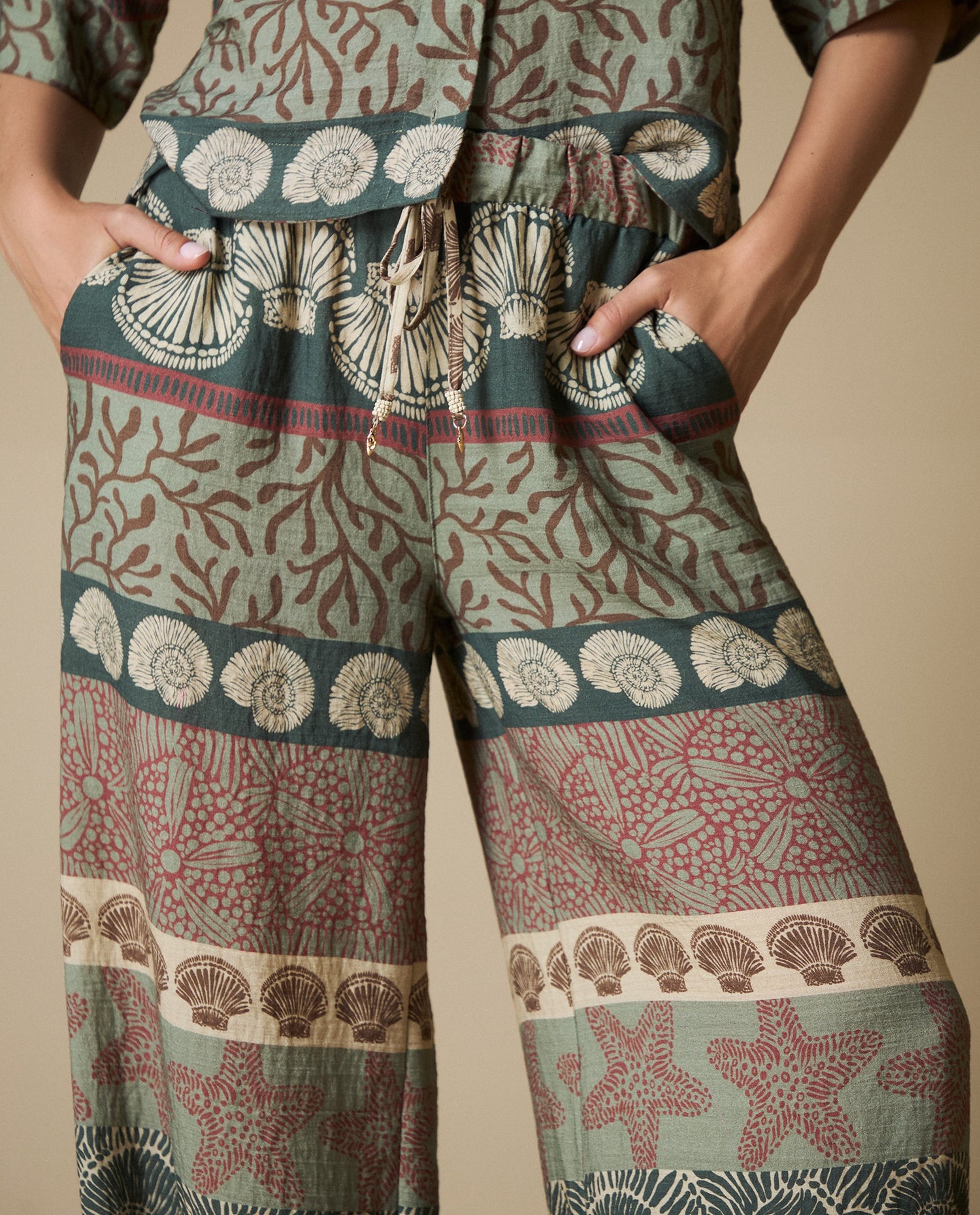 Pantalón Wide Leg Tobillero - Verde