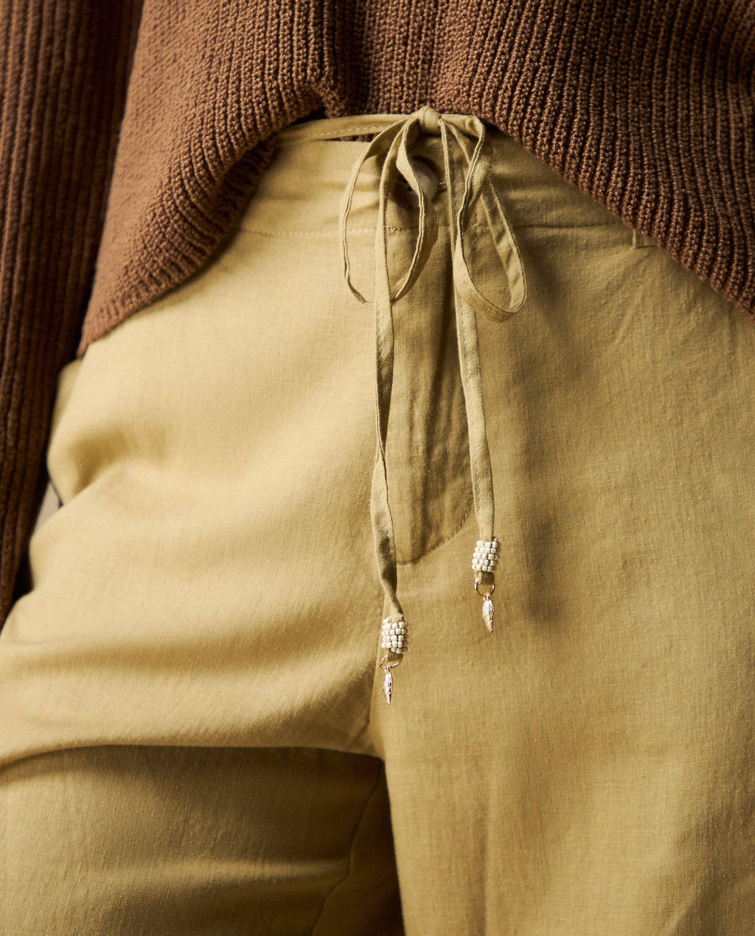 Pantalones Wide Leg Tobillero - Café