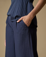 Pantalones Wide Leg Mujer - Azul
