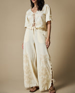 Pantalón Wide Leg Holgado - Crudo