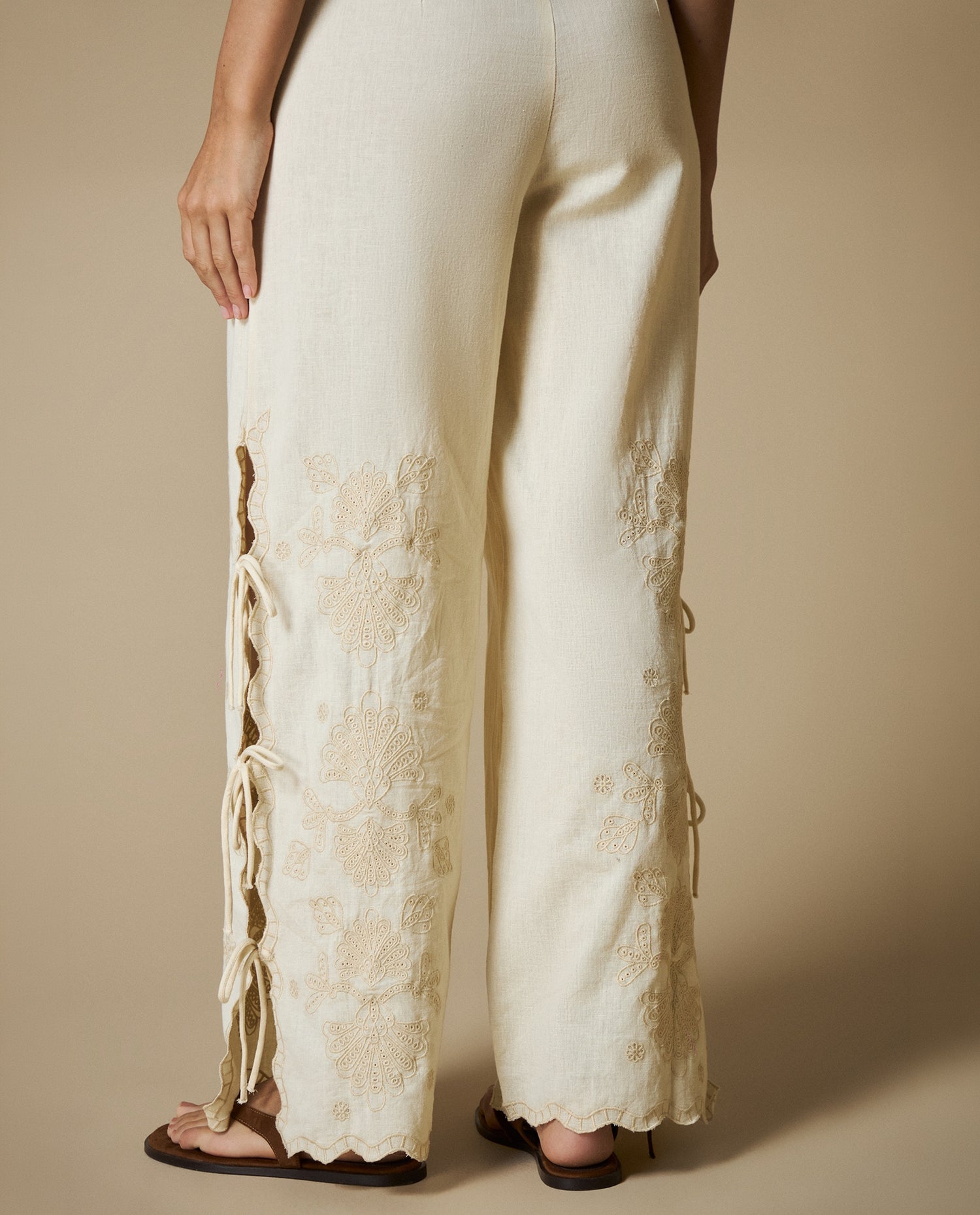 Pantalón Wide Leg Holgado - Crudo