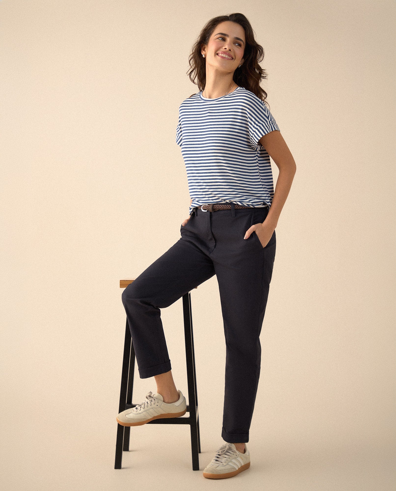 Pantalón clásico bota recta para mujer - Azul 34_635F302_AZU194042_0