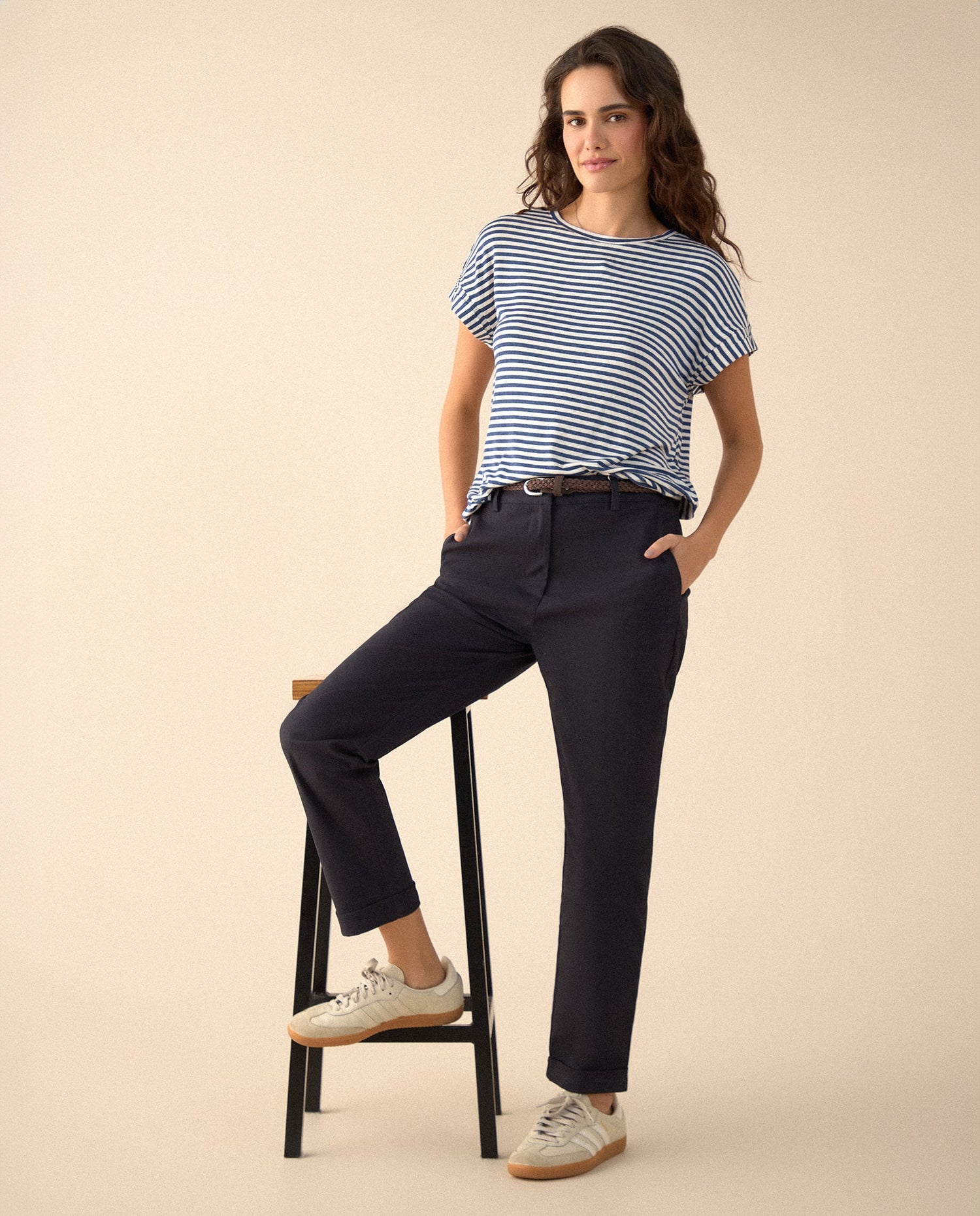 Pantalón clásico bota recta para mujer - Azul
