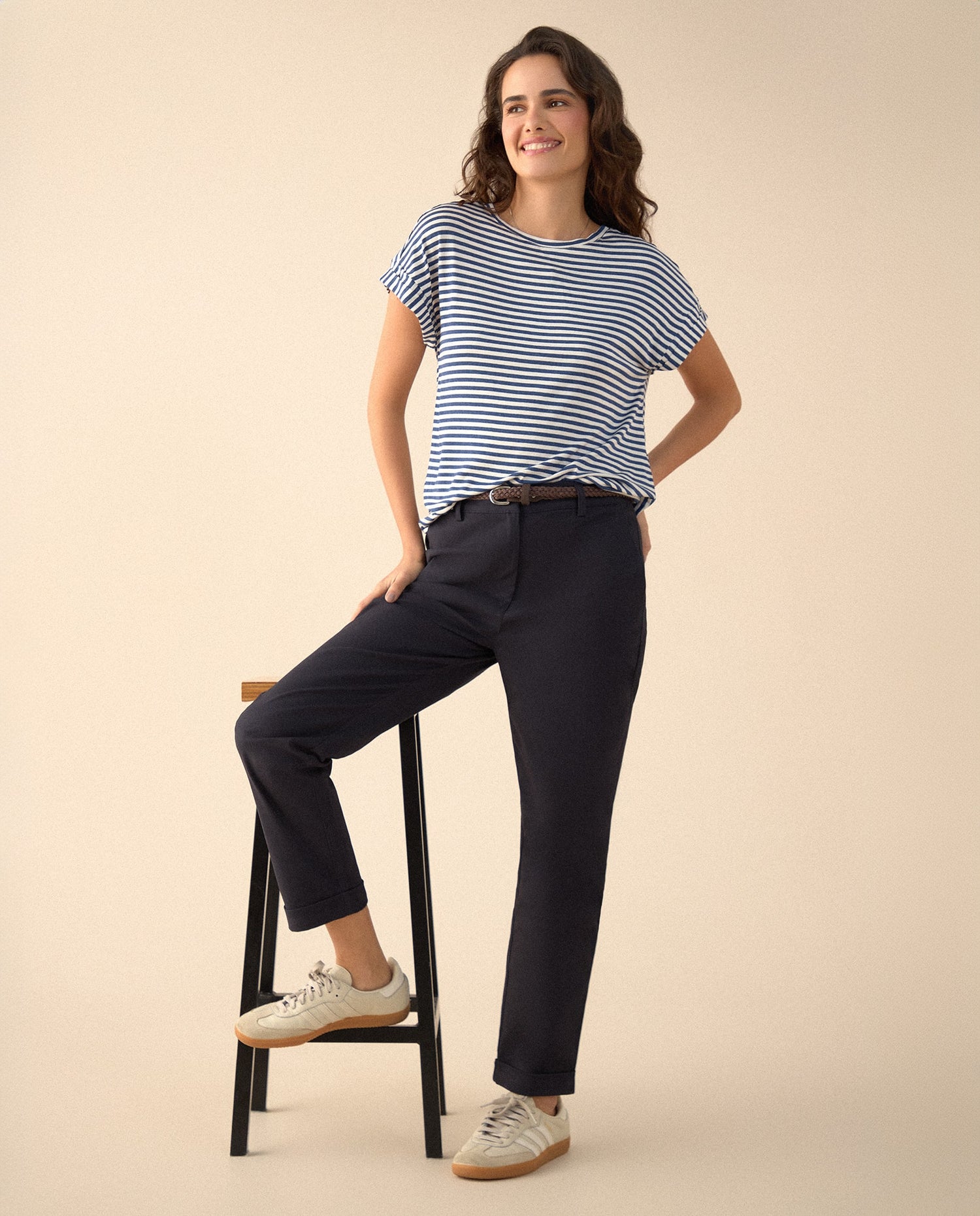 Pantalón clásico bota recta para mujer - Azul