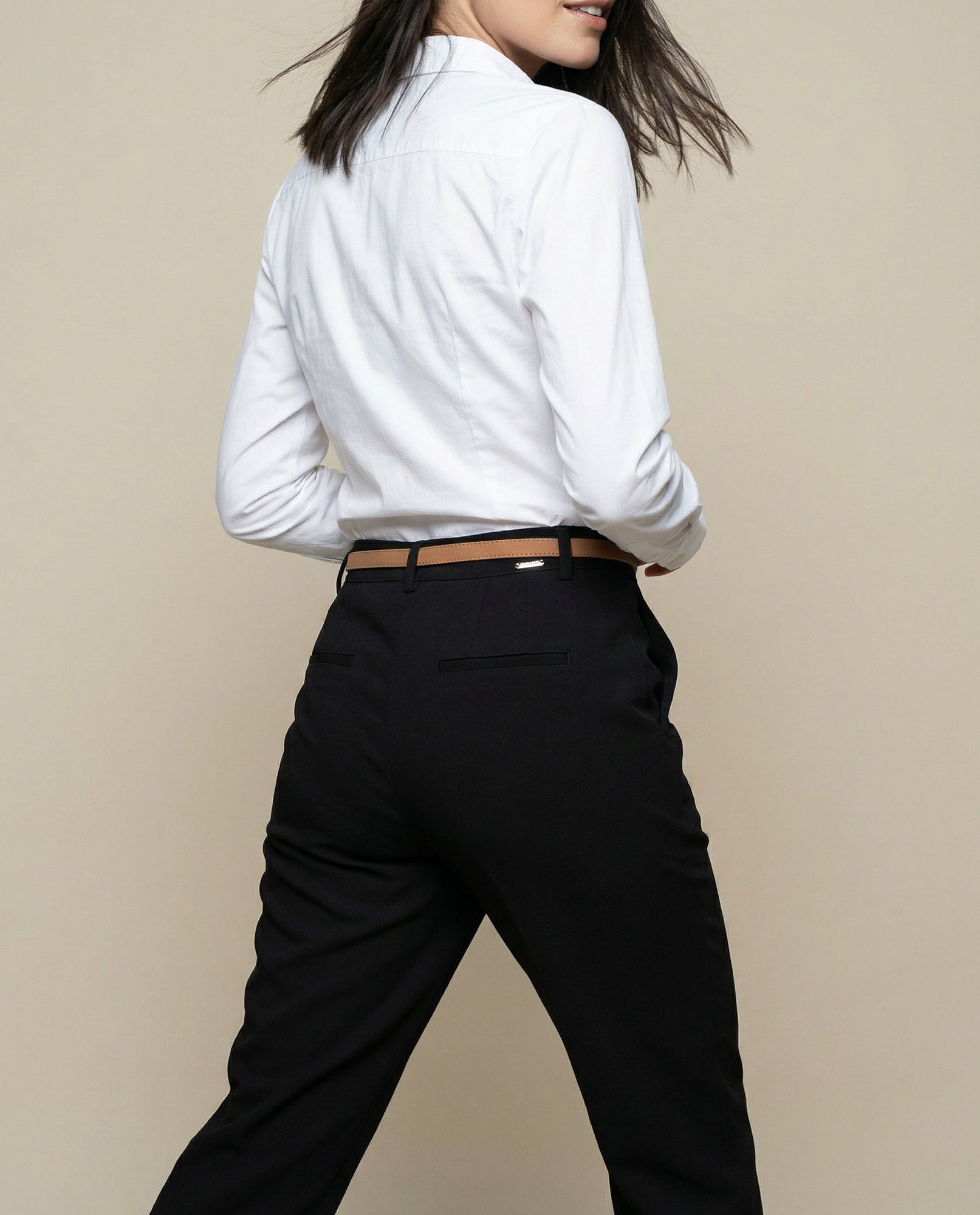 Pantalón straight con pinzas y ruedo doblado - Negro 34_635F305_NEG194007_4