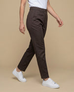 Pantalón recto marrón mujer - Café