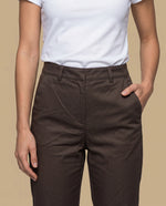 Pantalón recto marrón mujer - Café