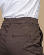 Pantalón recto marrón mujer - Café