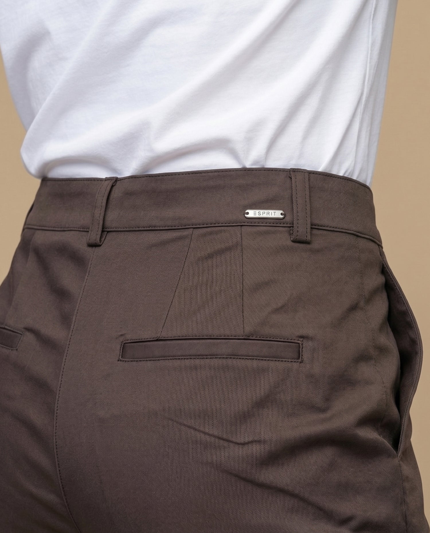 Pantalón recto marrón mujer - Café