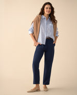 Pantalón con bolsillos de ribete para mujer - Azul