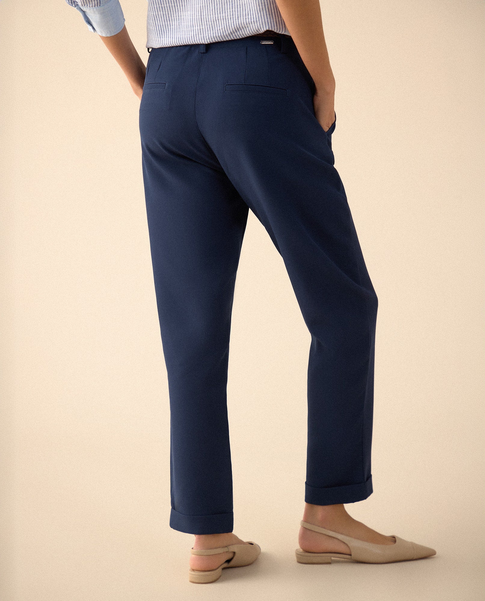 Pantalón con bolsillos de ribete para mujer - Azul 34_635F308_AZU184221_3