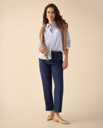 Pantalón con bolsillos de ribete para mujer - Azul