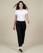 Pantalón straight leg con pliegue frontal y ruedo doblado - Azul