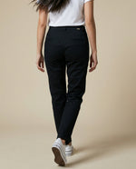 Pantalón straight leg con pliegue frontal y ruedo doblado - Azul