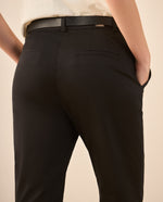 Pantalón con guardapolvo el ruedo para mujer - Negro