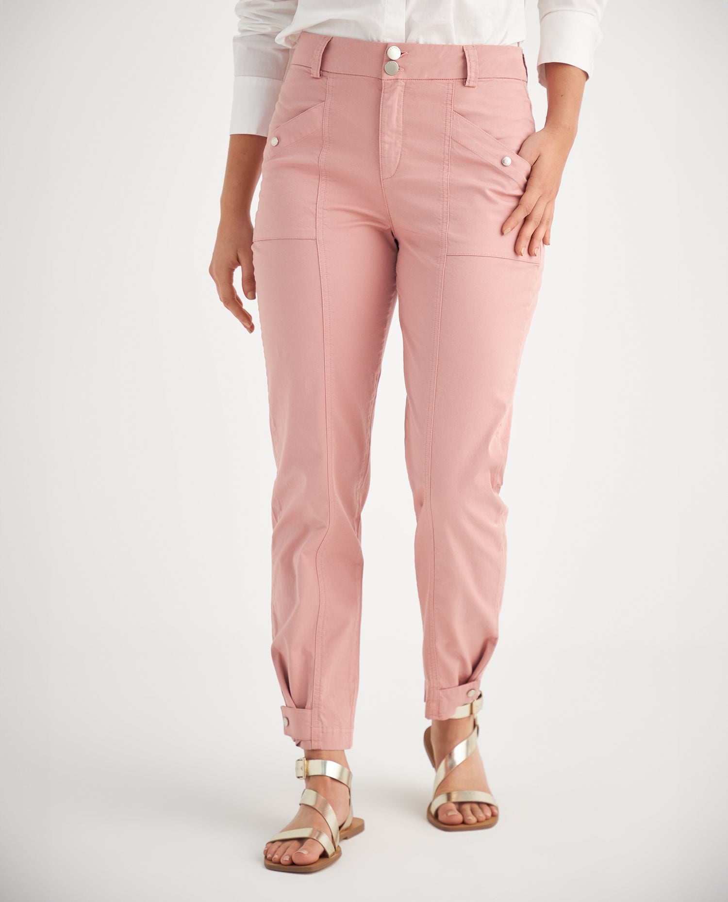 Pantalón con bolsillos de parche - Rosa