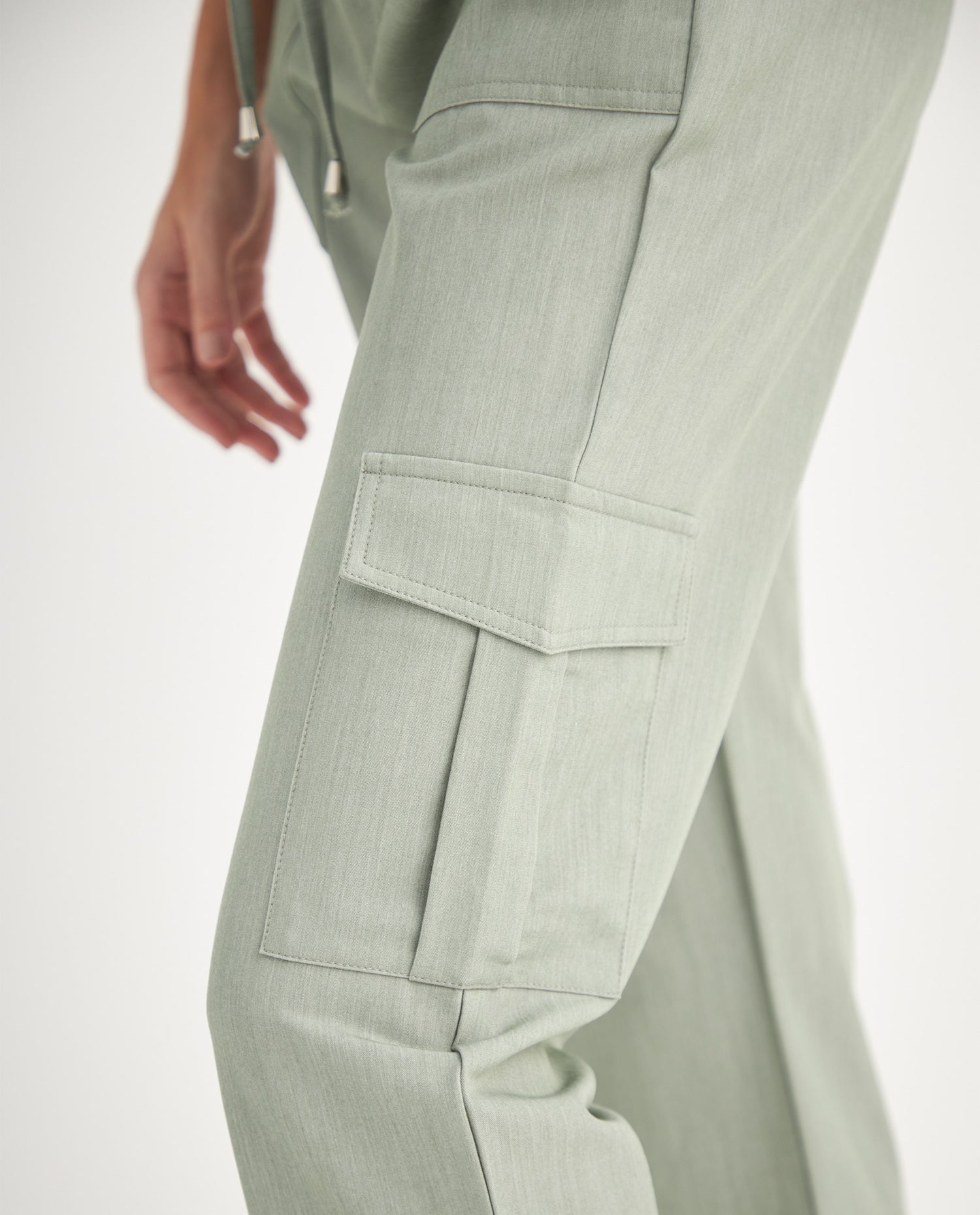 Pantalón con elástico en cintura para mujer - Verde