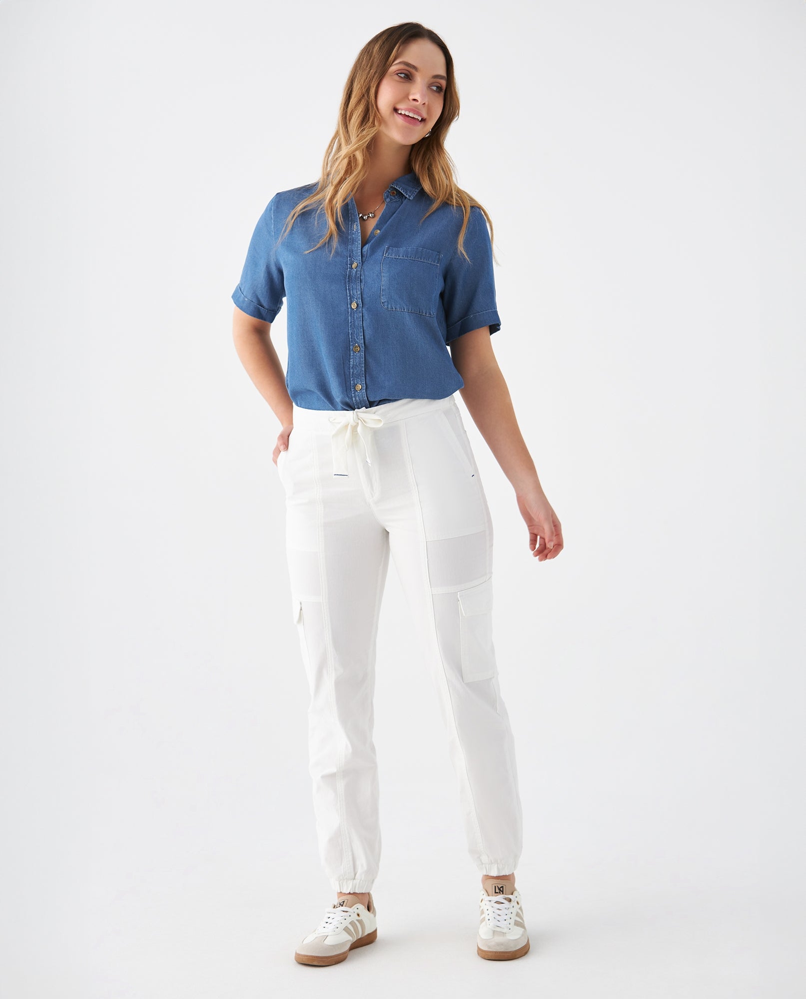 Pantalón con bolsillos cargo para mujer - Crudo 34_639F006_CRU110602_6