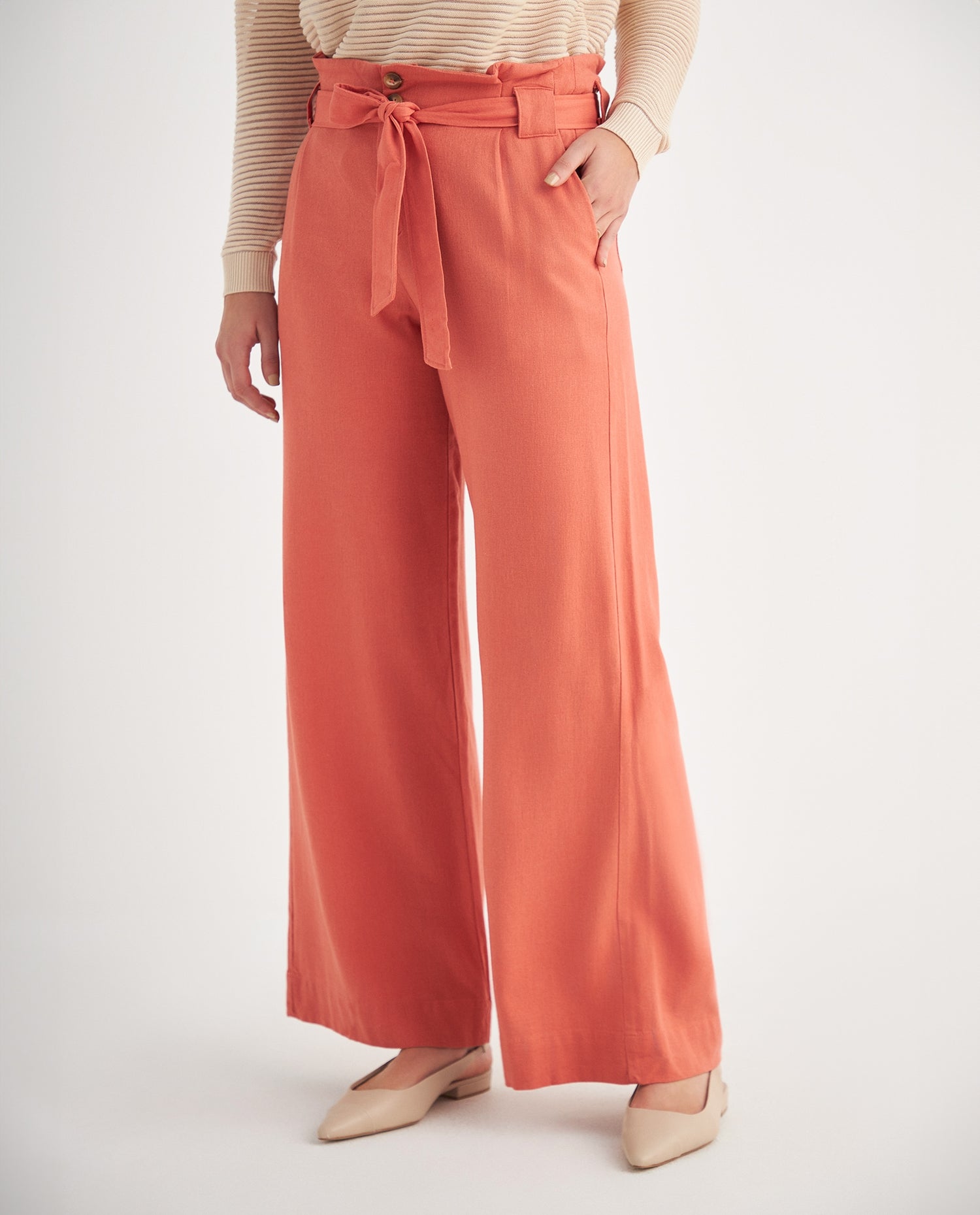 Pantalón sin pretina para mujer - Rojo