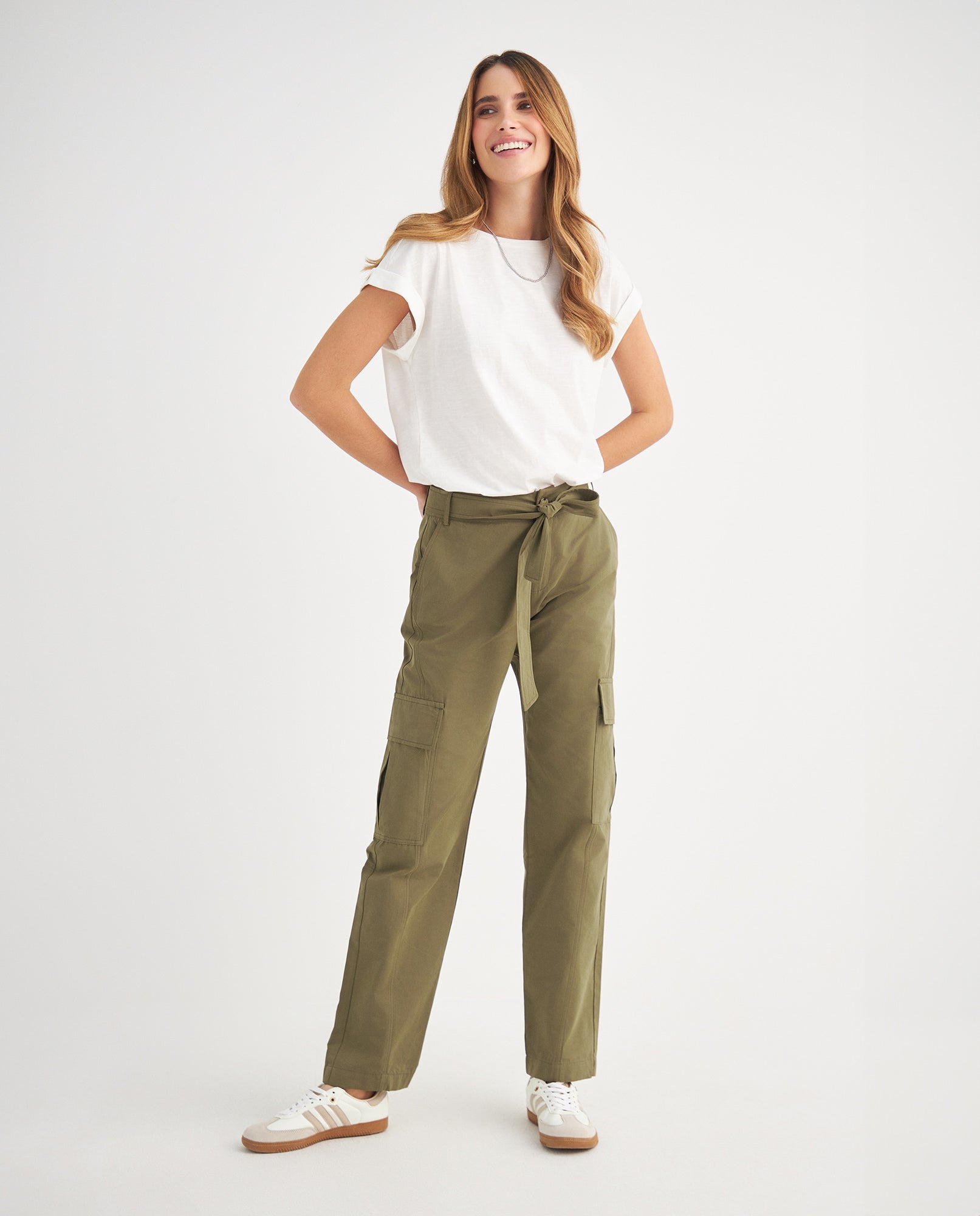 Pantalón tipo cargo para mujer - Verde 34_639F010_VER170627_0