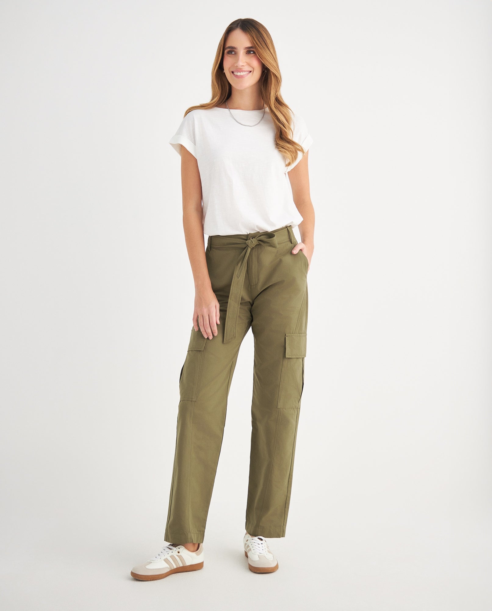 Pantalón tipo cargo para mujer - Verde 34_639F010_VER170627_6