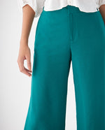 Pantalón de tela fluida para mujer - Verde
