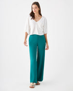 Pantalón de tela fluida para mujer - Verde