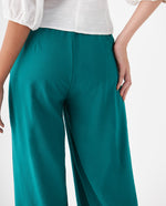 Pantalón de tela fluida para mujer - Verde