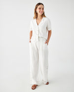 Pantalón en lino para mujer - Crudo