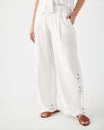 Pantalón en lino para mujer - Crudo
