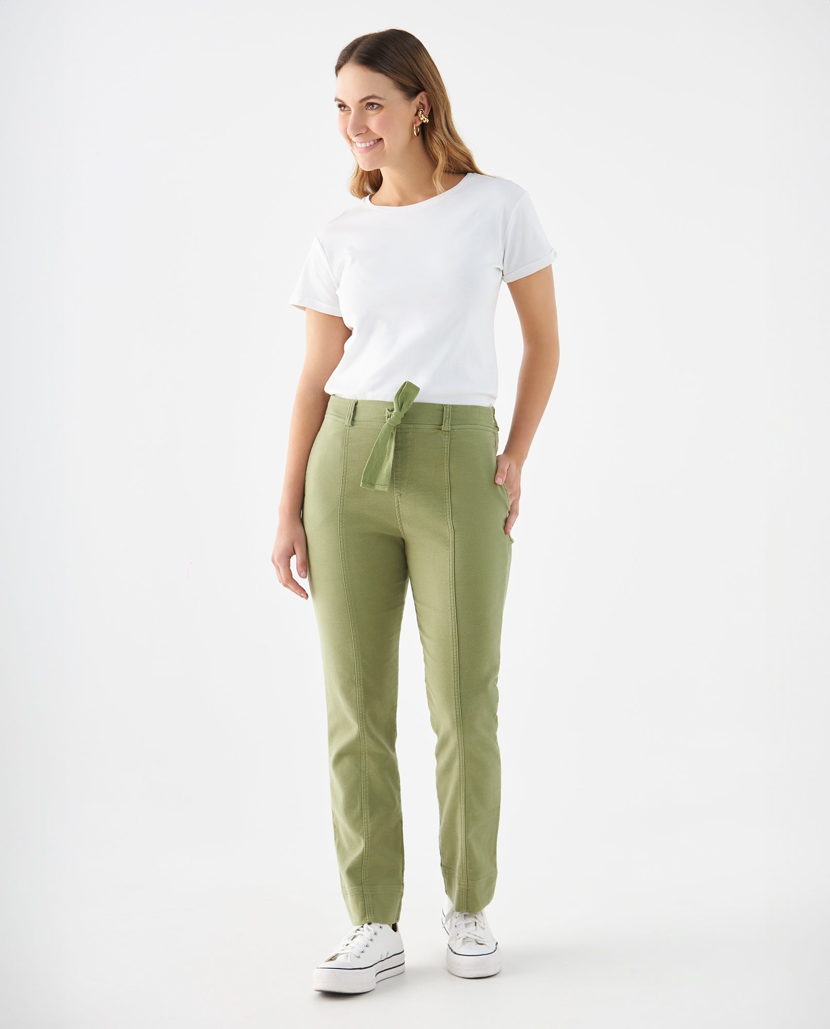 Pantalón amplio para mujer - Verde 34_639F015_VER160421_6
