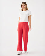 Pantalón de tela fluida para mujer - Rojo