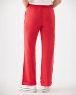 Pantalón de tela fluida para mujer - Rojo