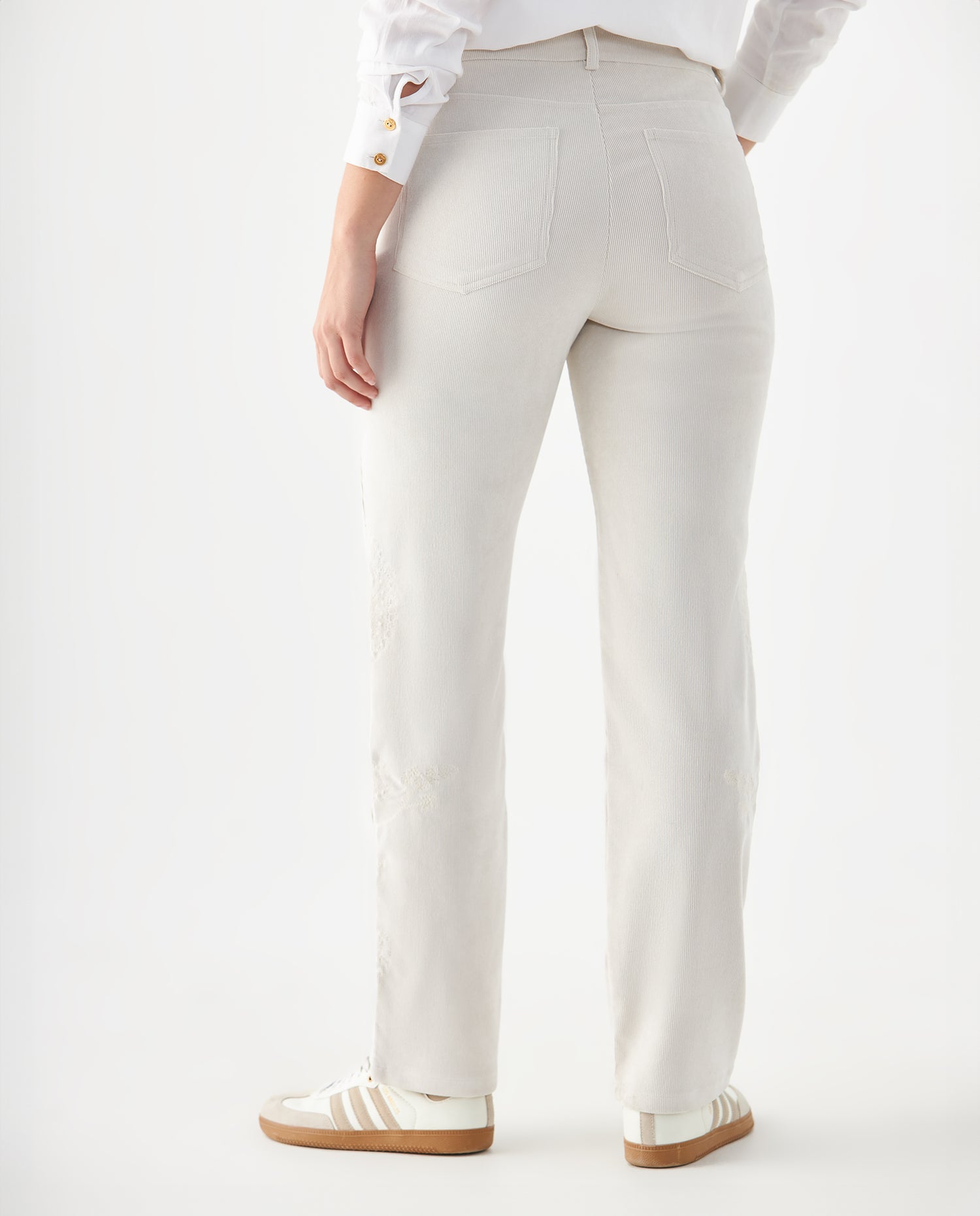 Pantalón en corduroy para mujer - Crudo